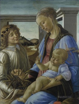  San Pintura - Virgen y niño con un ángel Sandro Botticelli